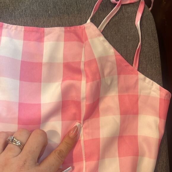 Margot Robbie Barbie The Movie Pink Plaid Dress Barbie Costume - Picture 5 of 13